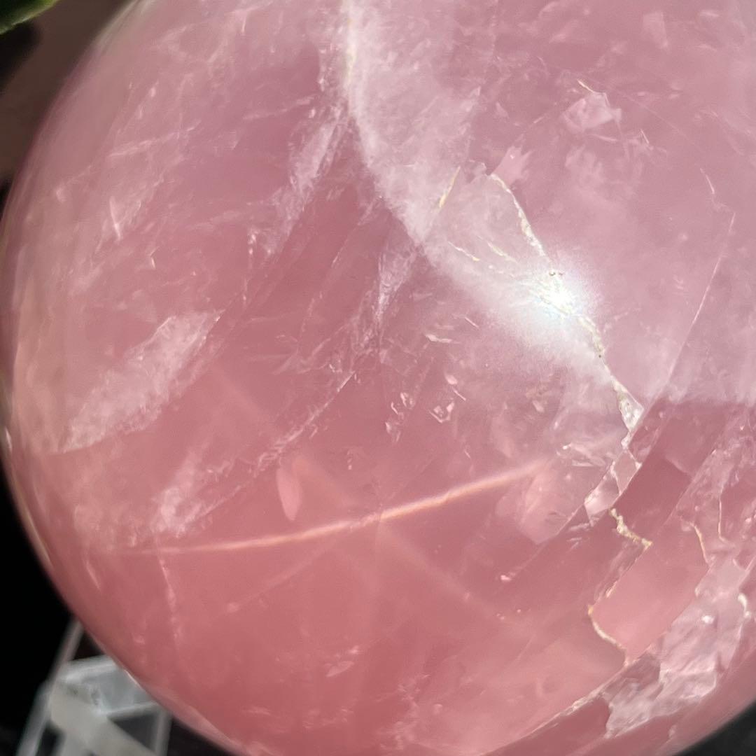 スターローズクォーツ 丸玉 スフィア 紅水晶 天然石 パワーストーン 置物