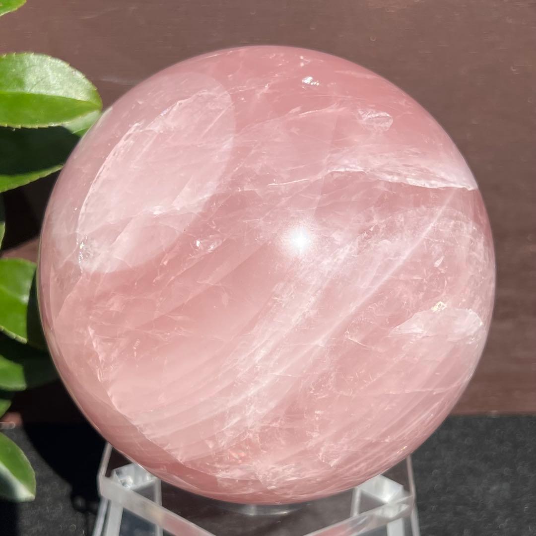 スターローズクォーツ 丸玉 スフィア 紅水晶 天然石 パワーストーン 置物