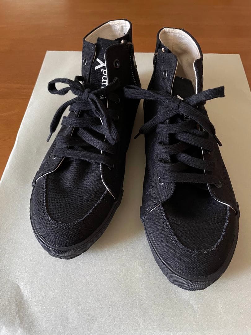 グラウンドワイ ヨウジヤマモトキャンバス　スニーカー　ブラック23.5