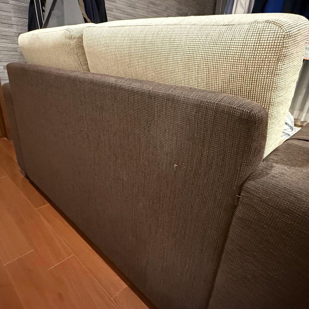 かねたや　ブラウン・グレー 2人掛けソファ