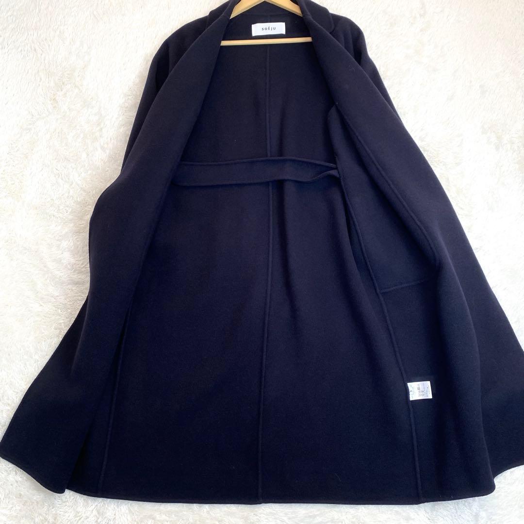 24AW ソージュ　ウールリバーローブコート　ロングコート　定価39600円