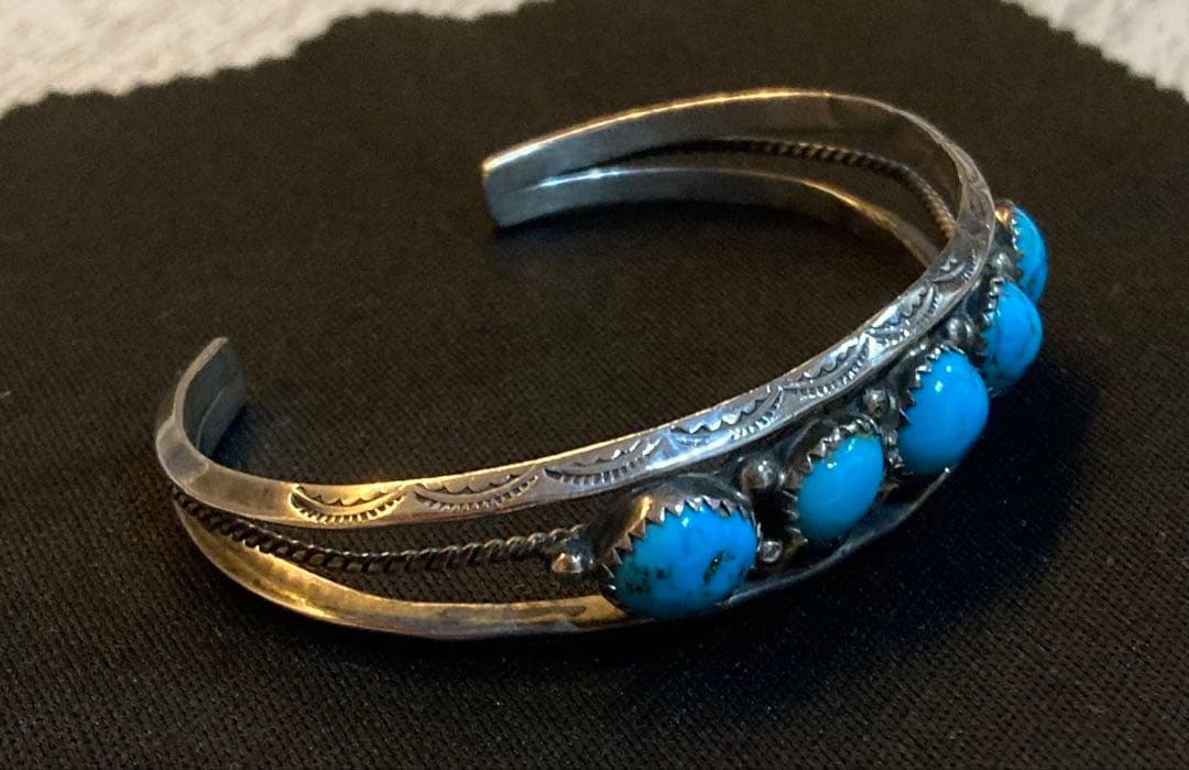 smile ターコイズ バングル 5連 STERLING