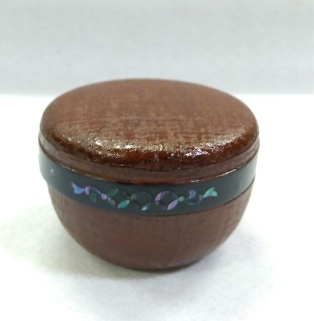 茶道具 茶箱 布摺 青貝七宝唐草 平安 忠斎 共箱 棗 香合 茶筅筒