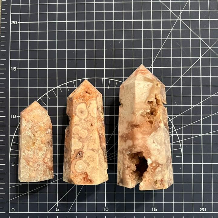 ディープピンクアメジストフラワーアゲート 3P