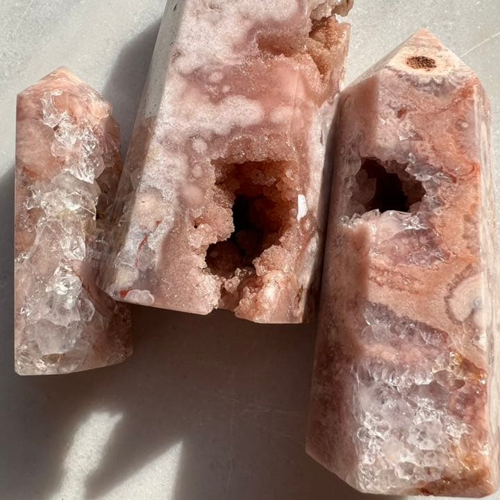 ディープピンクアメジストフラワーアゲート 3P