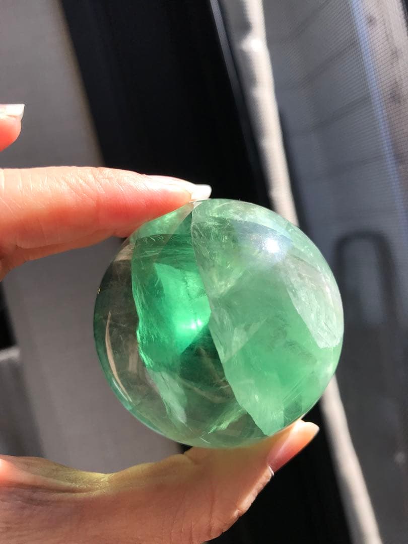 ☘️レア❤︎虹入り❤︎フローライト丸玉 スフィア　蛍石天然石　パワーストーン