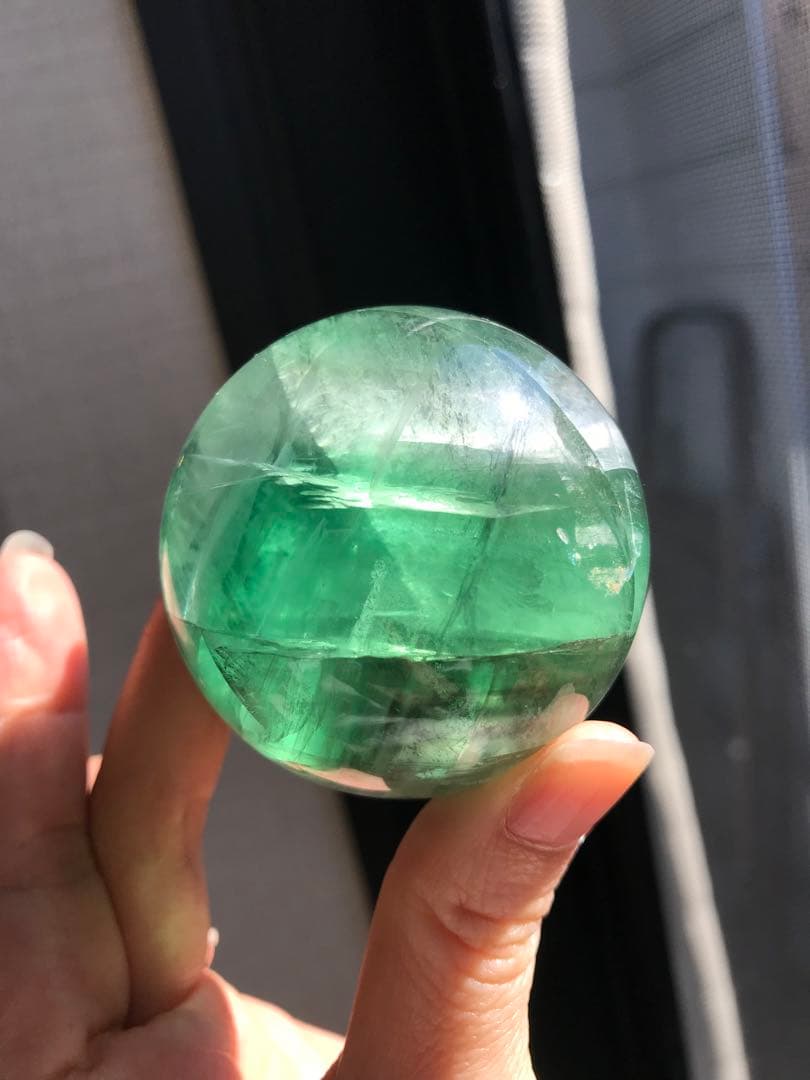 ☘️レア❤︎虹入り❤︎フローライト丸玉 スフィア　蛍石天然石　パワーストーン