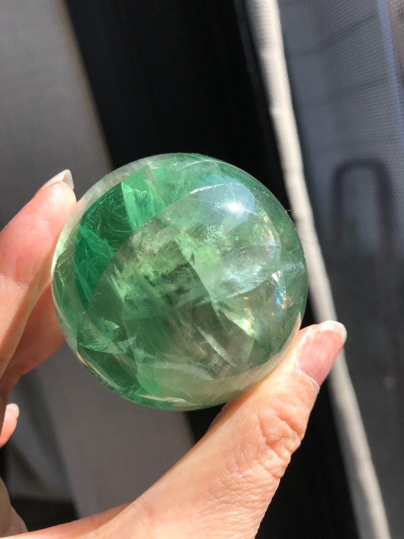 ☘️レア❤︎虹入り❤︎フローライト丸玉 スフィア　蛍石天然石　パワーストーン