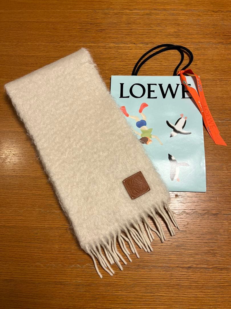 【正規品】LOEWE ロエベ マフラー ストール ウール ホワイト 美品