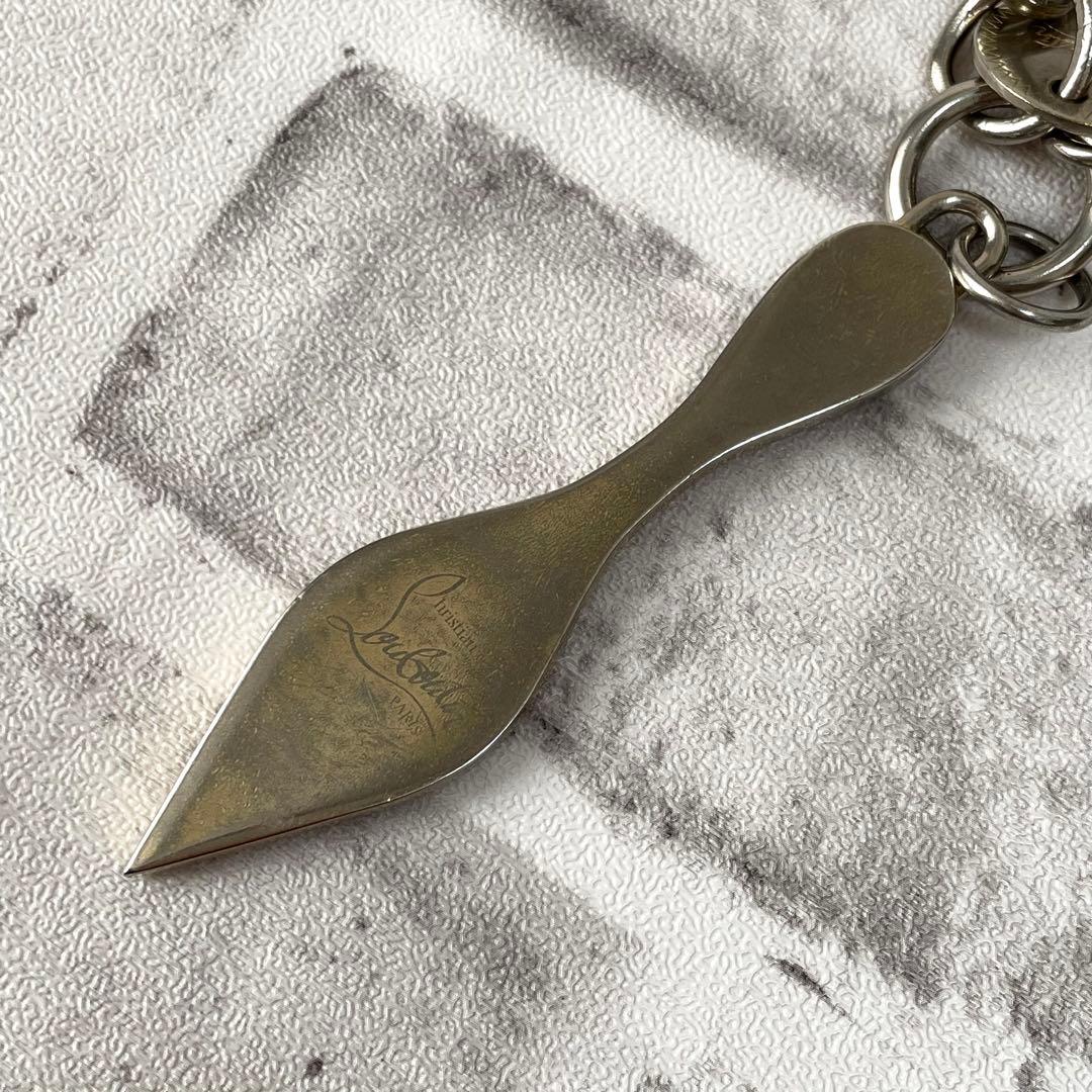 極美品✨クリスチャンルブタン　チェーンキーホルダー　リング　デカロゴ　保存袋