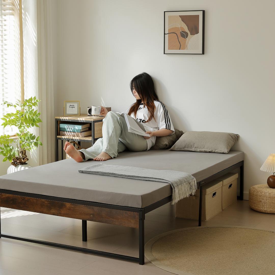 【限定価格】超人気！ベッドフレーム パイプベッド【ダブル D】　BLACK