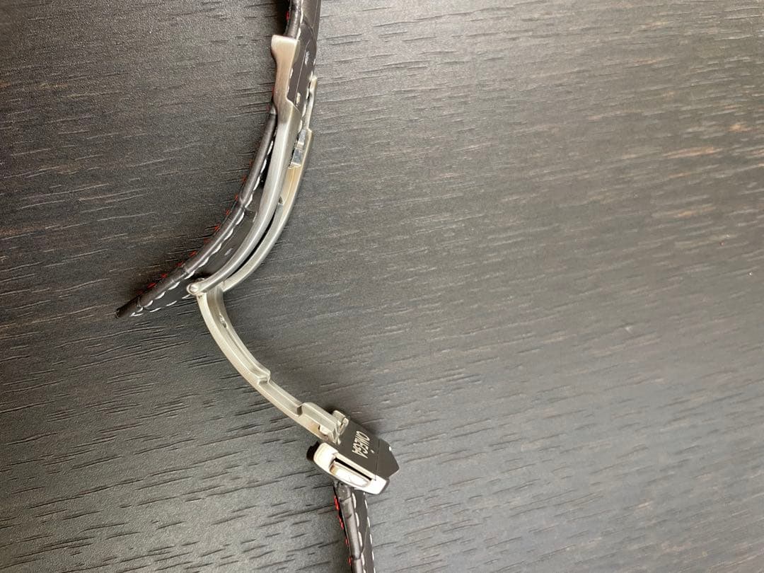 オメガ 純正グレーアリゲーターレザーストラップ＋フォールデイングクラスプのセット