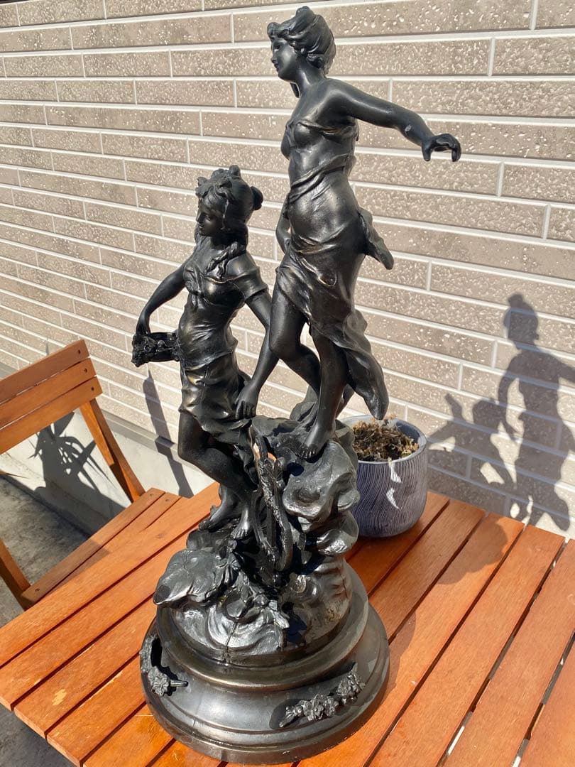 【重厚ブロンズ像｜クラシック調ヴィンテージ・ガーデンオブジェ】