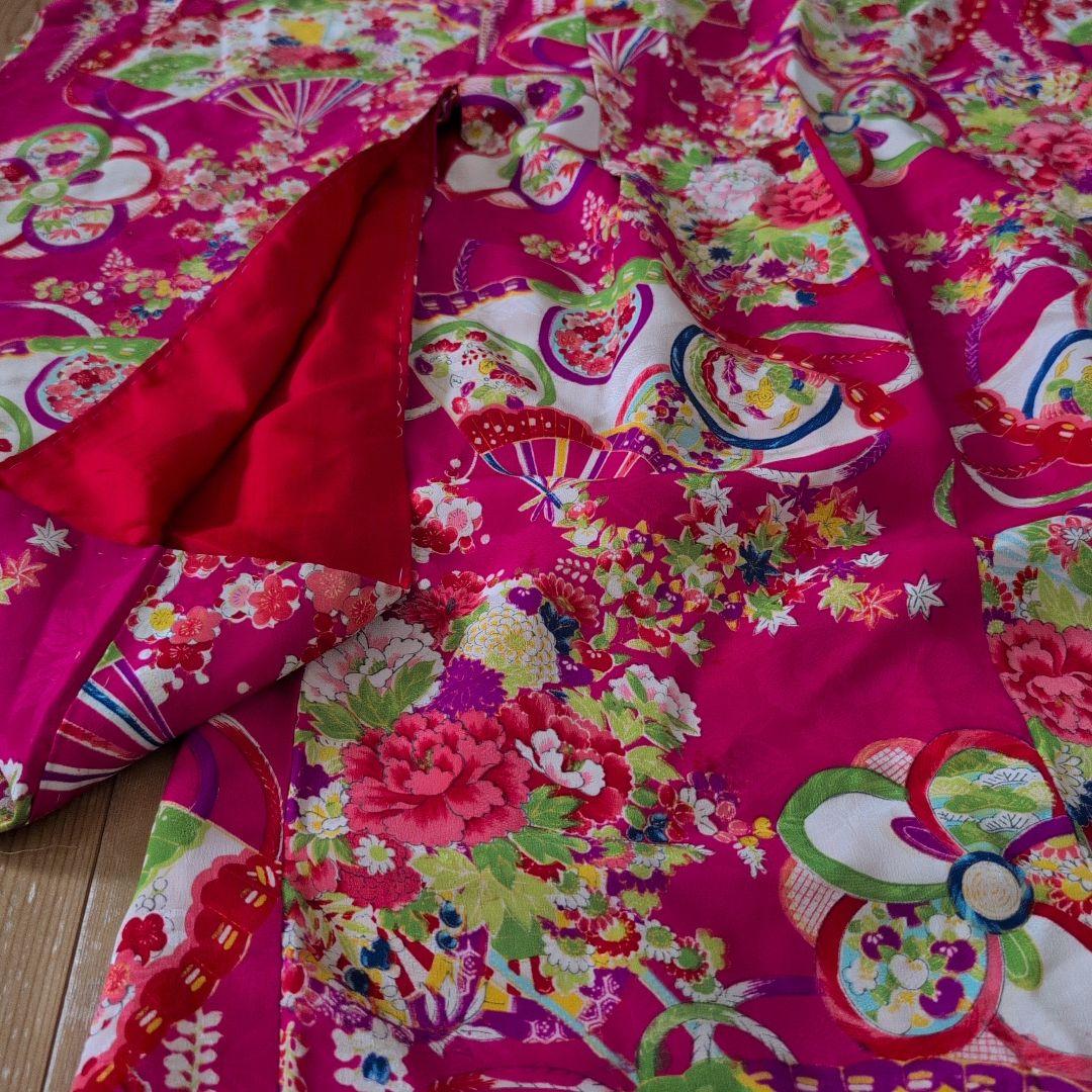 アンティーク着物　七五三　【マゼンタピンク】