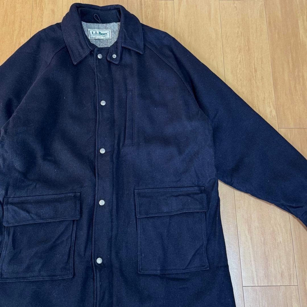L.L.BEAN 80s USA製 ウールストームコート ダークネイビー