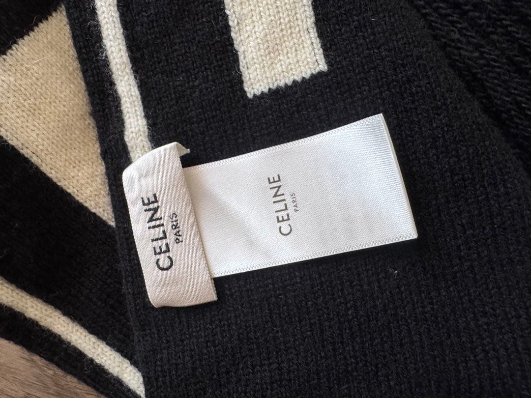 【専用】CELINE セリーヌ ロゴ フリンジ マフラー ブラック