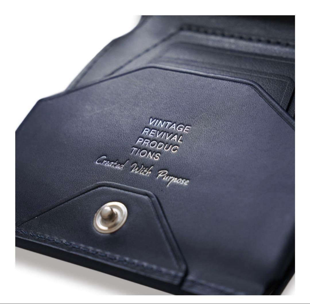 ヴィンテージリバイバルプロダクションズ　小さい縦使い財布　ネイビー