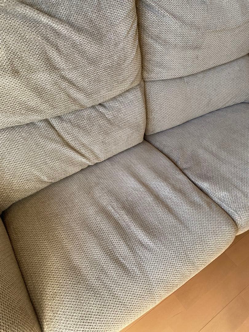 ベージュ ファブリックソファ モダンデザイン(2.5人掛け)