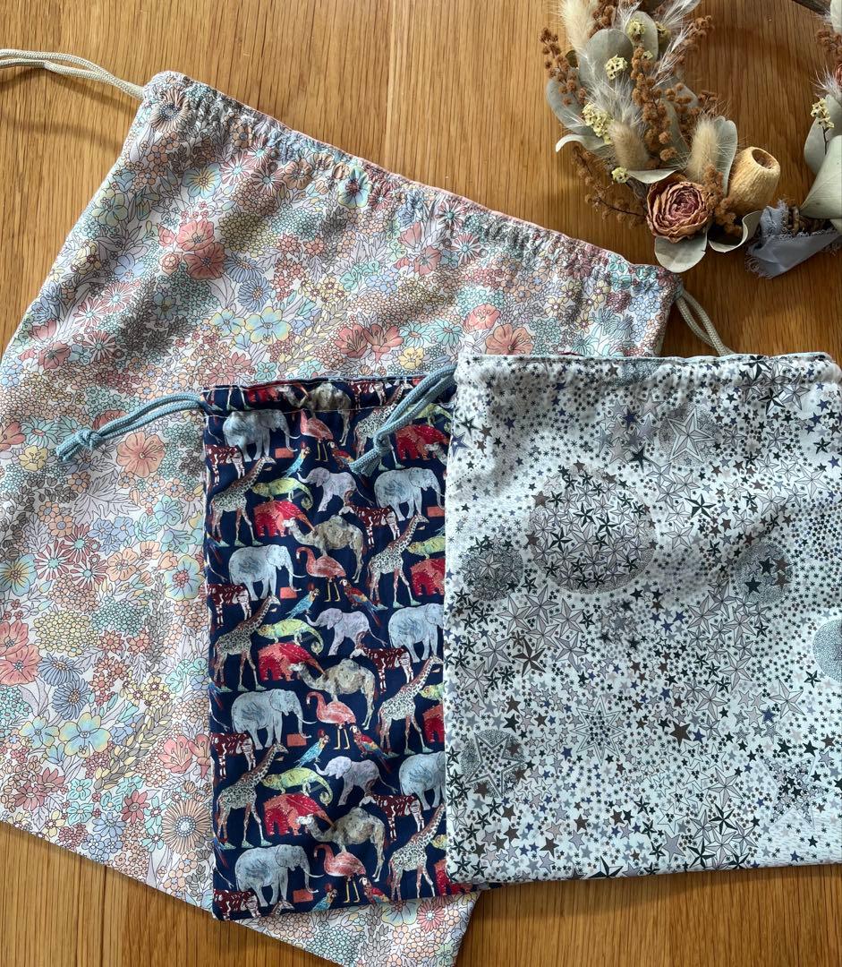 あああ＊リバティ生地使用＊巾着セット
