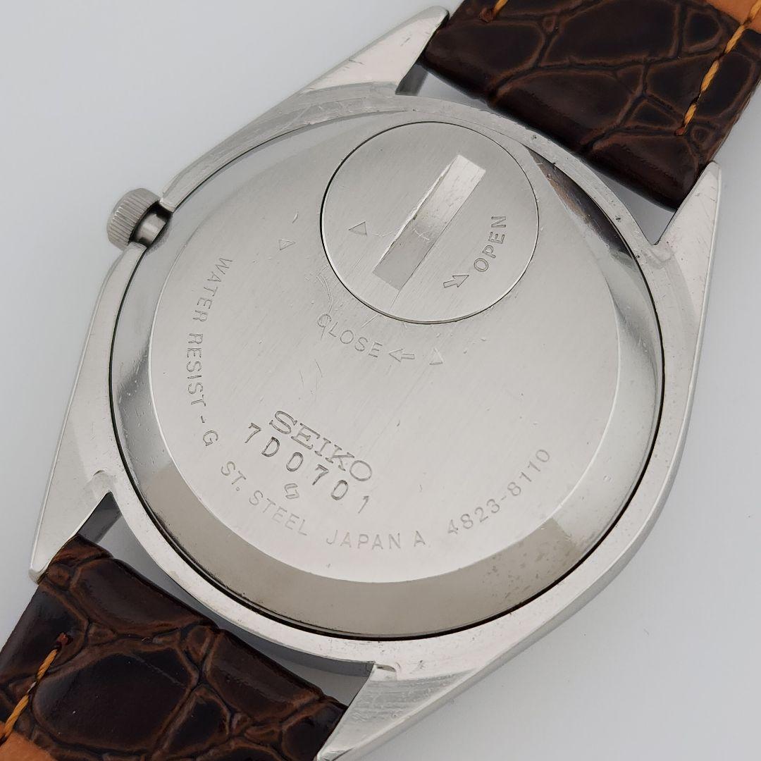 ​高級機電池交換済セイコー キングクォーツ 4823-8110 新品レザーベルト