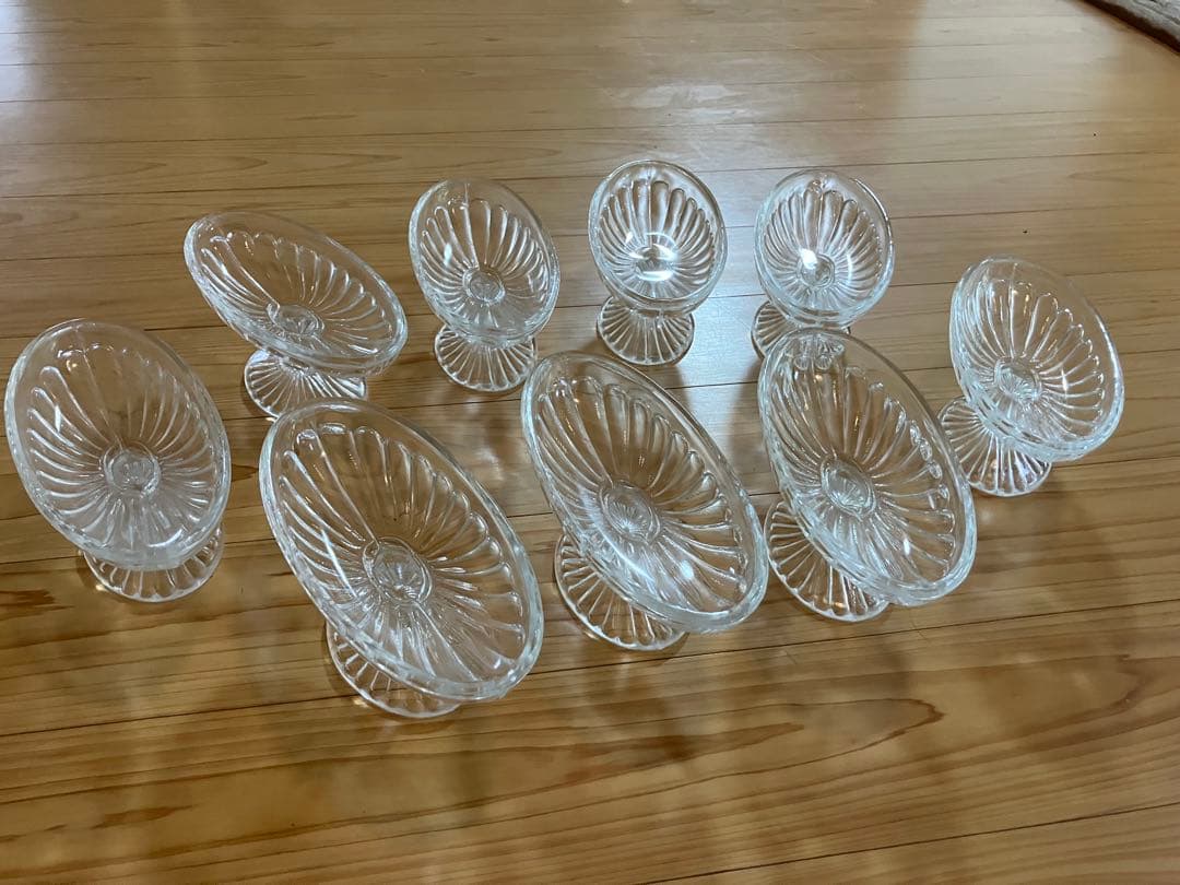 昭和レトロガラスデザートカップ 9個セット