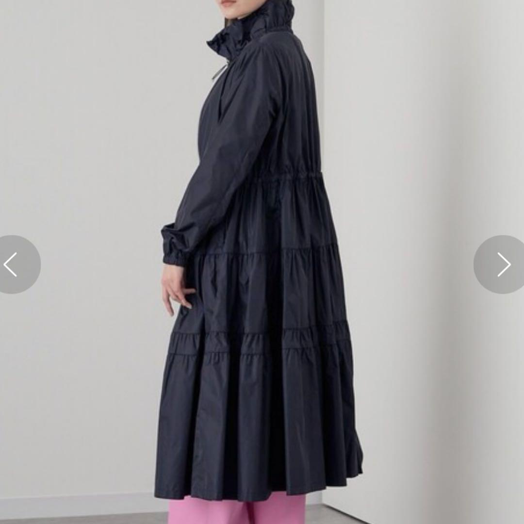 新品タグ付き　アナイ　ライトタフタロングティアードコート　ダブルファスナー　36