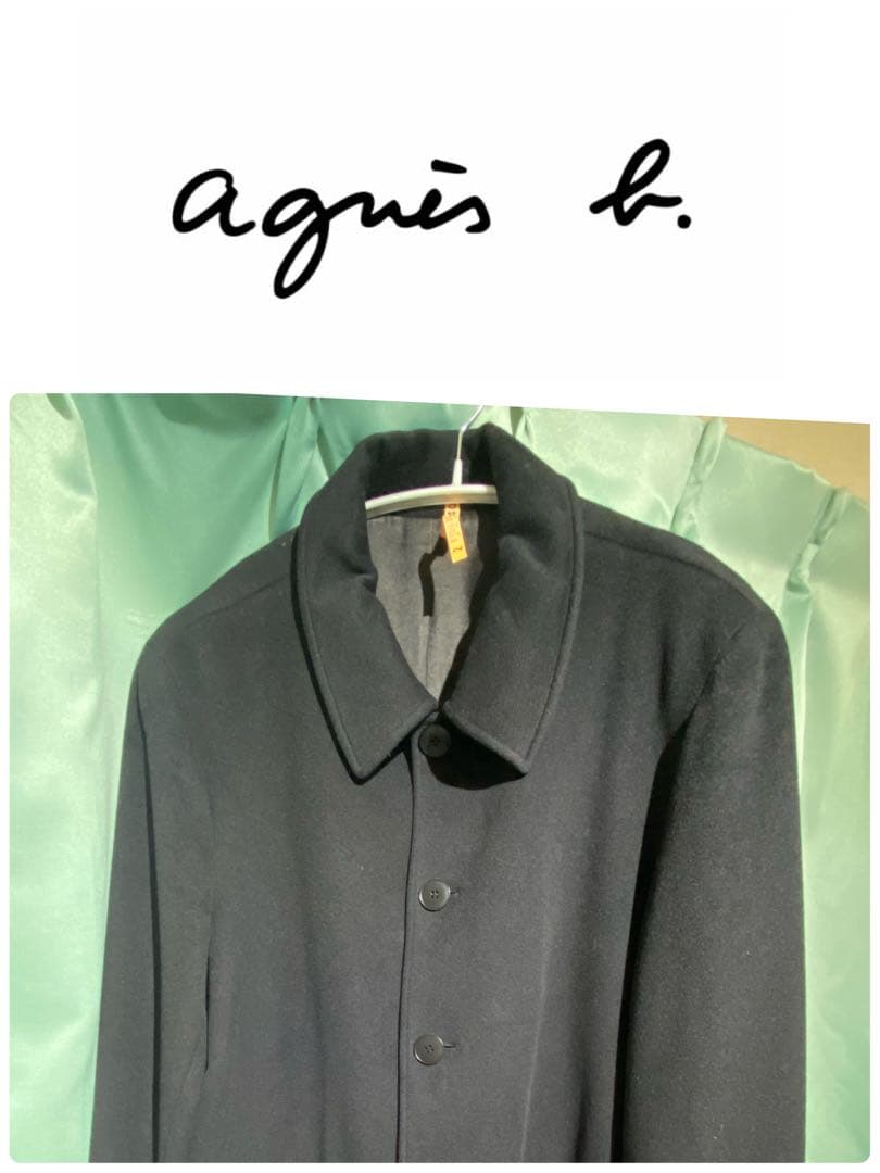 クリーニング済★フランス製⭐︎アニエスベー ウールコート ブラック　2 希少