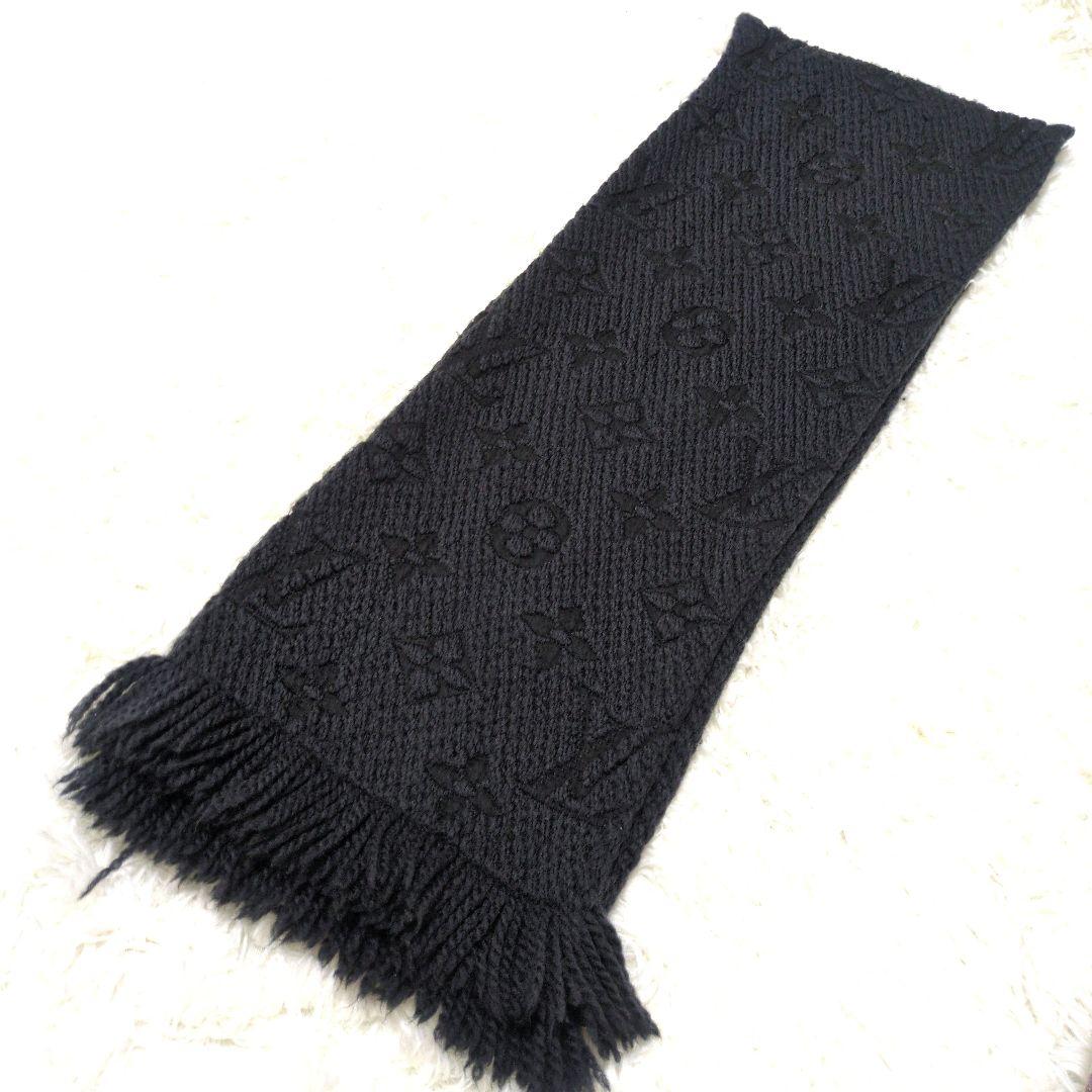 ルイヴィトン マフラー エシャルプ ロゴマニア 黒