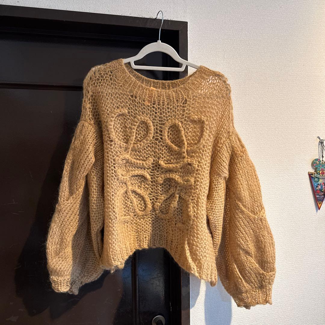 LOEWE アナグラム　ベージュモヘアニット