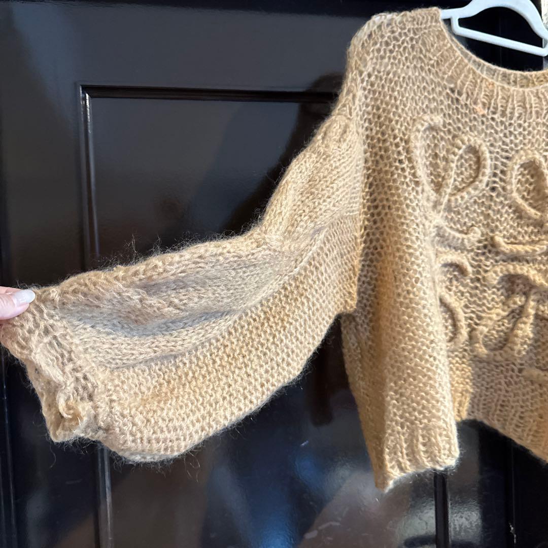 LOEWE アナグラム　ベージュモヘアニット