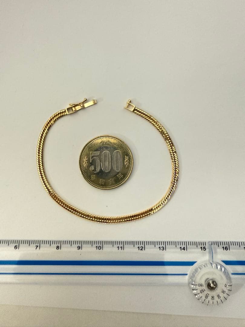 K18喜平ブレスレット　12面トリプルカット　約17cm