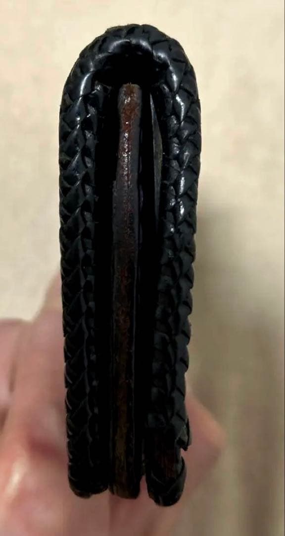 手縫いレザー黒長財布