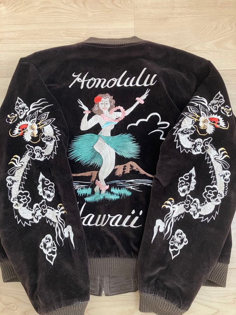 90's 別珍 テーラー東洋 M品番 スカジャン ハワイ アロハ フラガール