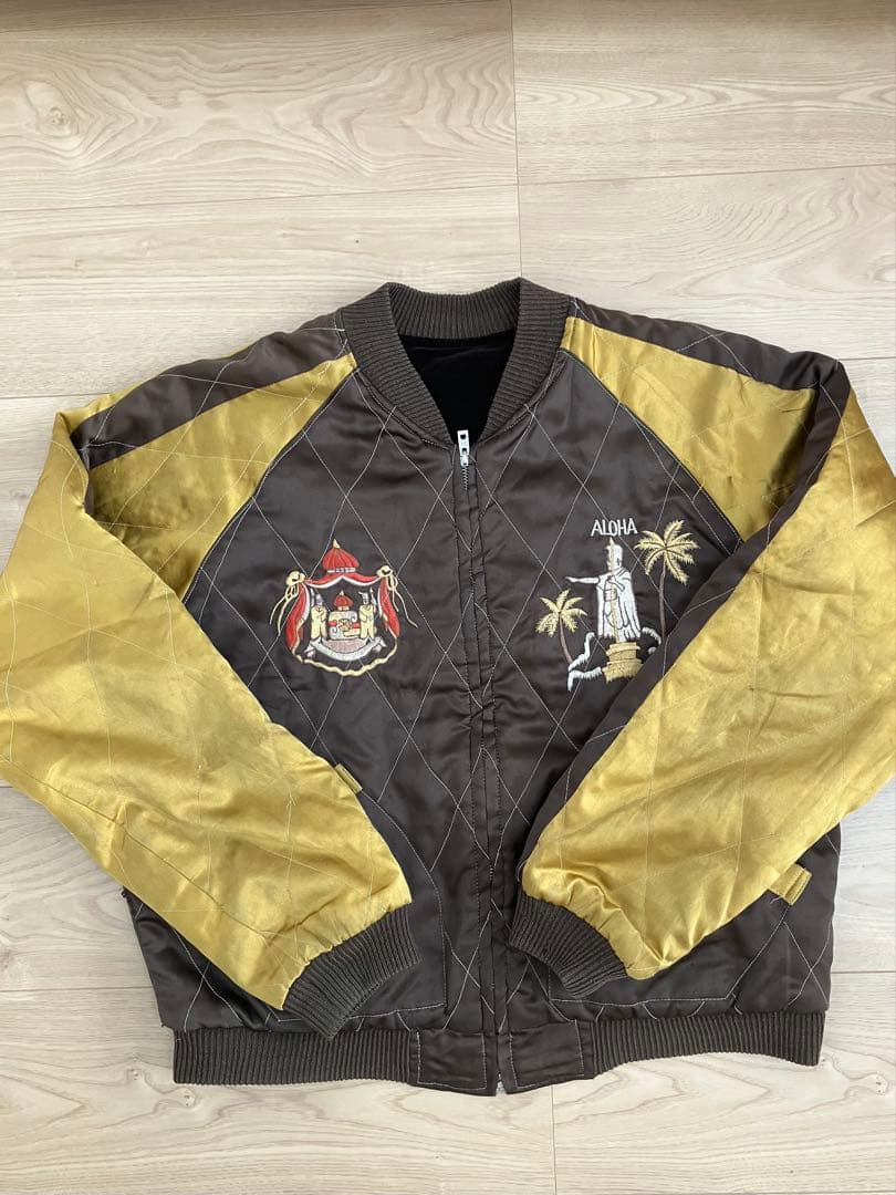 90's 別珍 テーラー東洋 M品番 スカジャン ハワイ アロハ フラガール