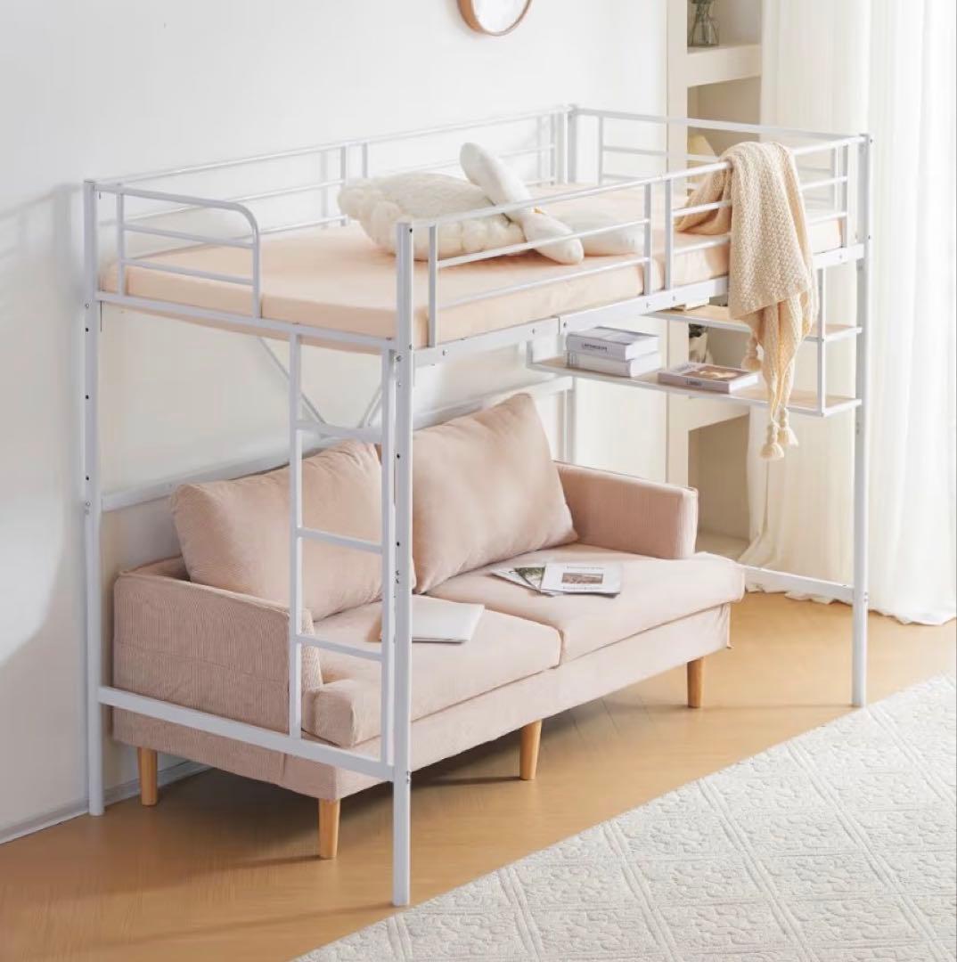 ホワイト ロフトベッド 耐荷重120kg