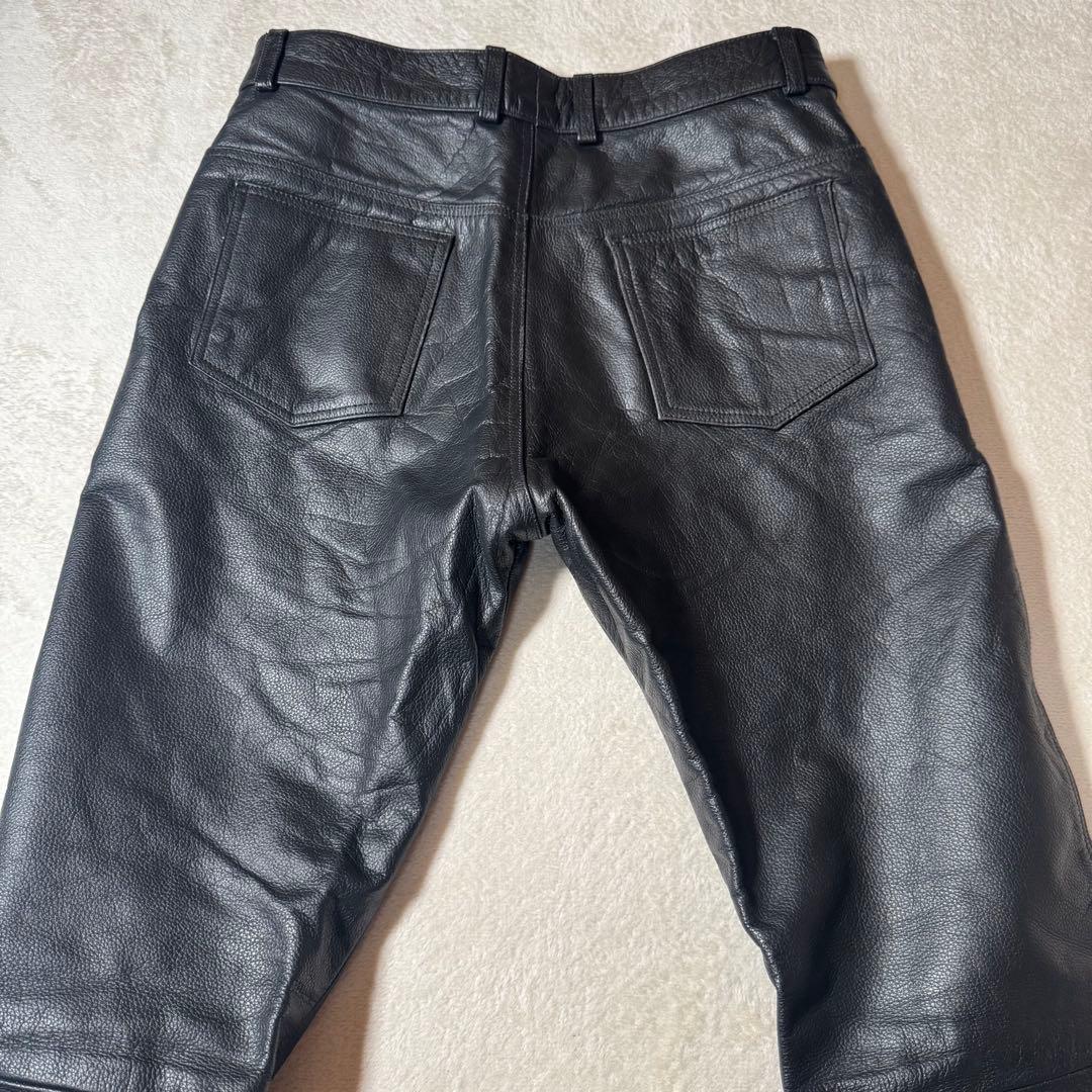 ★美品★ヴィンテージ　レザーフレアパンツ　牛革　ビックサイズ　L L