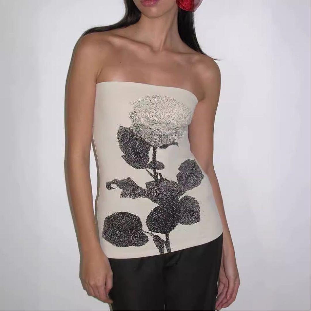 Paloma wool バラプリントのアイボリータンクトップ