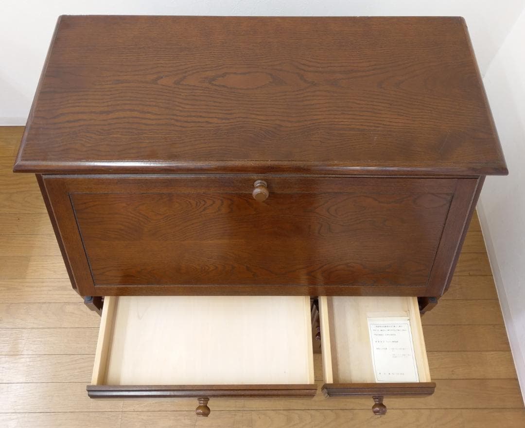 程度良 越後民芸 欅 渦杢 杢目 ライティングデスク ビューロー パソコンデスク