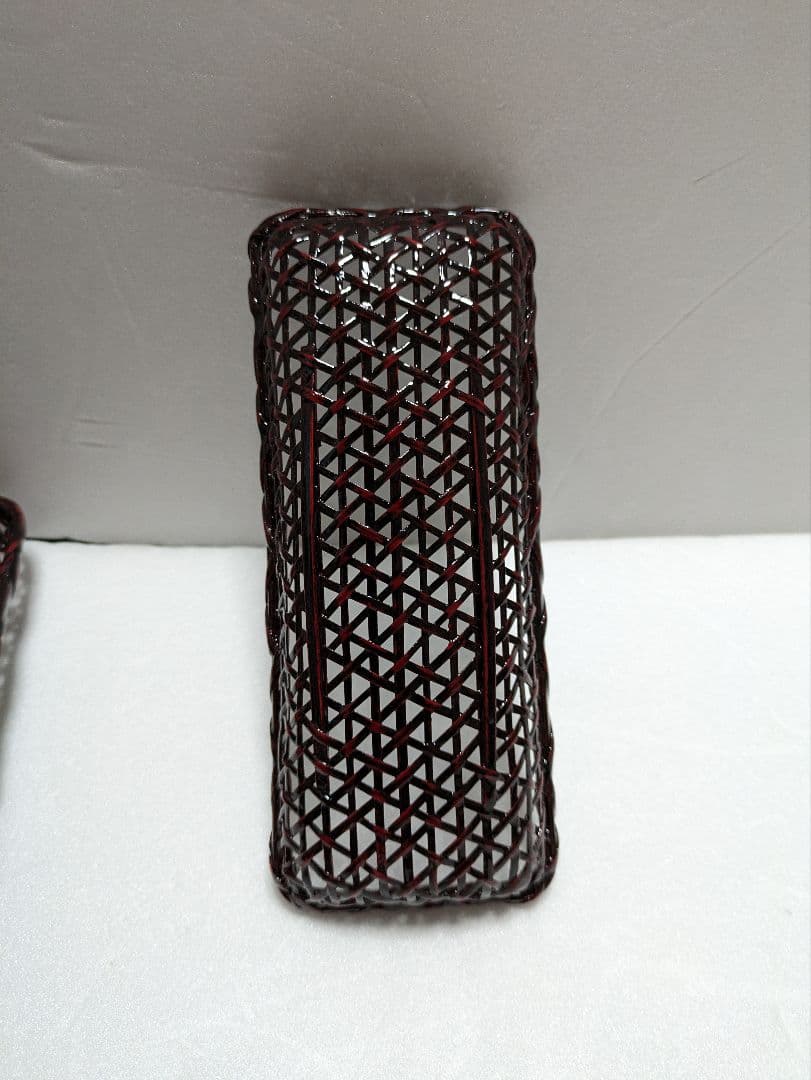 籃胎漆器　お盆　果物籠/菓子器　茶托　5枚　おしぼり受け　5個　計12点