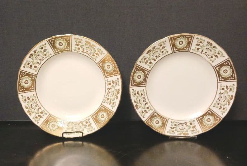 ロイヤルクラウンダービー パネル グリーン ケーキプレート①②