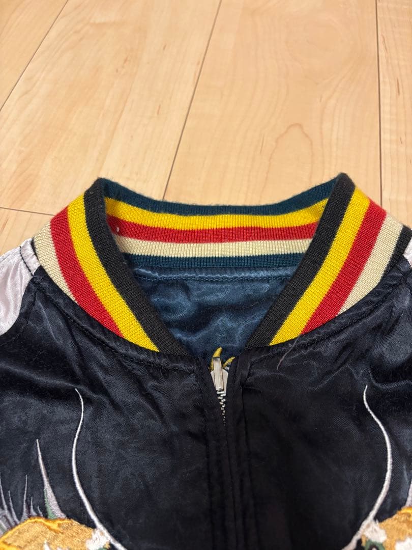 HOUSTO スカジャン 東洋 アメカジ 刺繍 サテン ジャケット リバーシブル