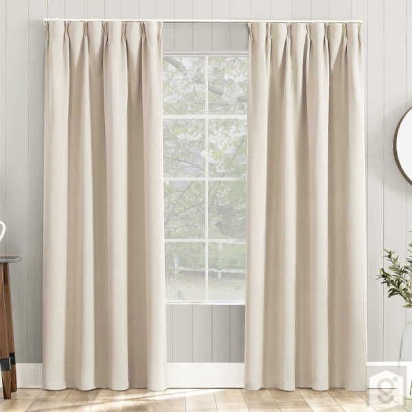 けんさんp小ベージュ ドレープカーテン フック式