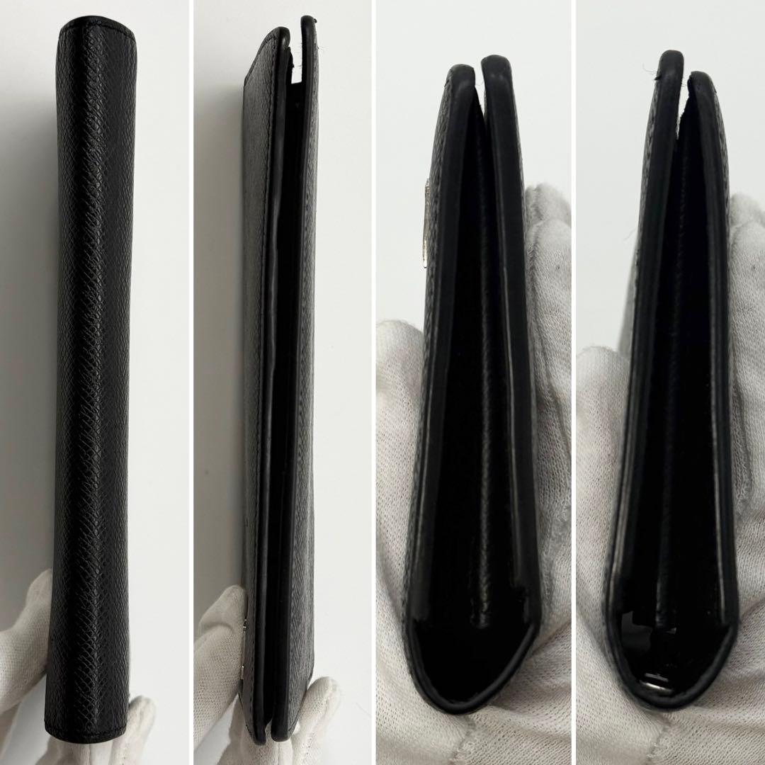 ✨美品 IC内蔵✨ルイヴィトン タイガ シルバーロゴ金具 ブラザ 長財布 黒牛革