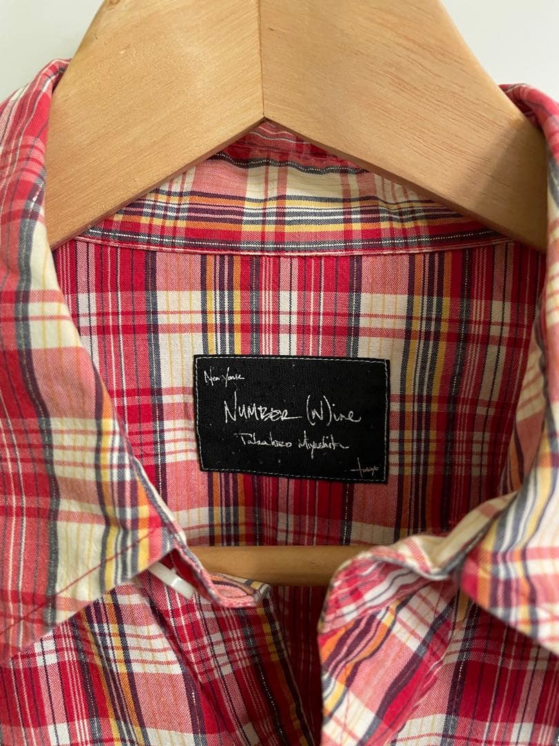 ぽ*ん様 Number (N)ine ナンバーナイン　チェック柄 長袖ネルシャツ