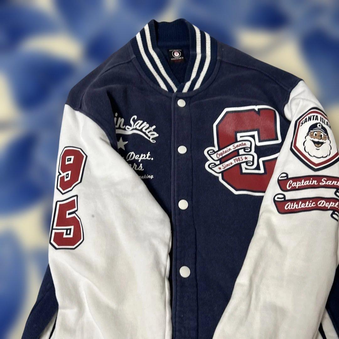 CAPTAIN SANTA スタジャン Lサイズ ネイビー/ホワイト