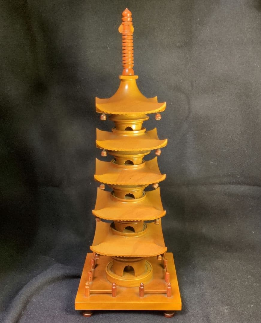木製 五重塔 宮島細工 高さ約60cm