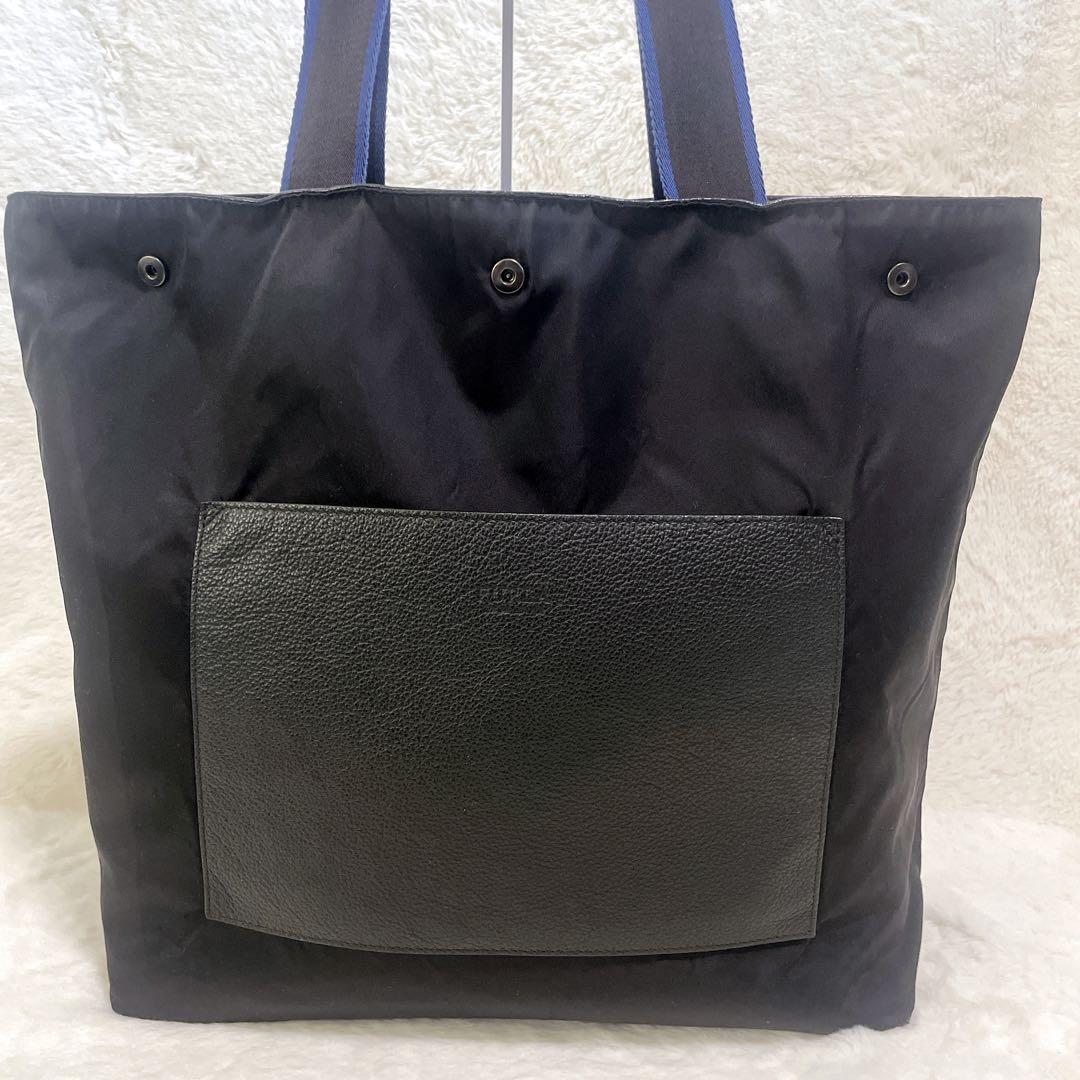 FURLAリバーシブル メンズトートバッグ ユリッセレザー 大容量 美品 黒