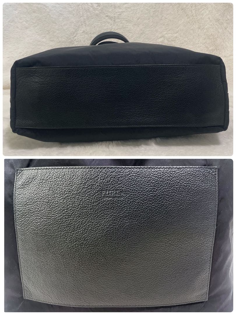 FURLAリバーシブル メンズトートバッグ ユリッセレザー 大容量 美品 黒