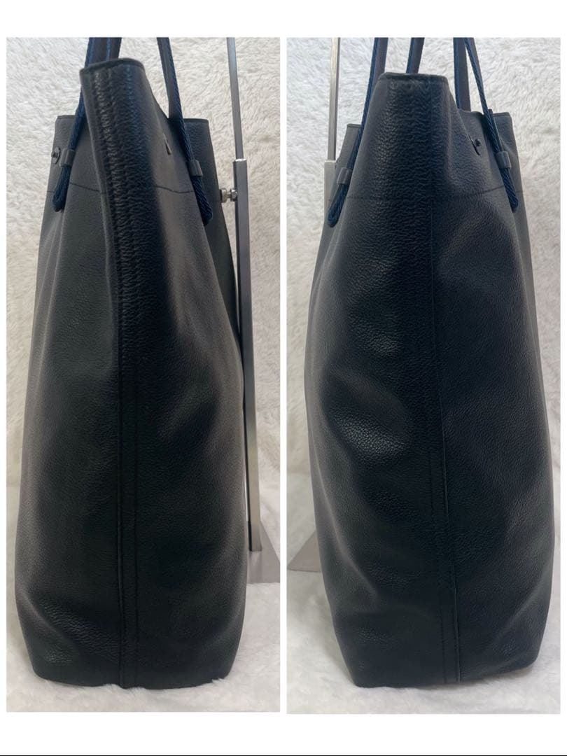 FURLAリバーシブル メンズトートバッグ ユリッセレザー 大容量 美品 黒