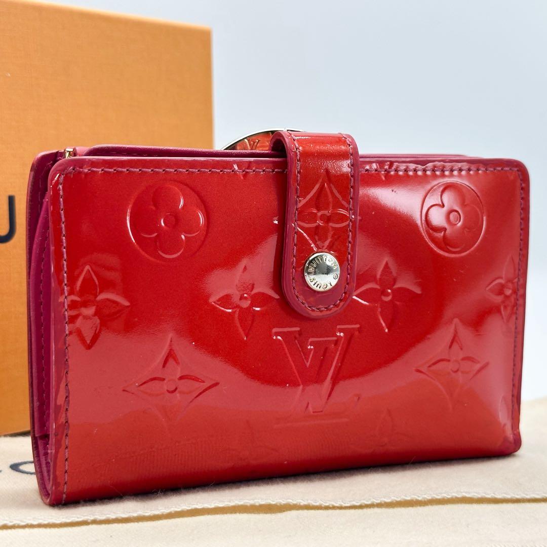 ルイヴィトン ポルトフォイユ ヴィエノワ ヴェルニ オレンジ がま口 二つ折り